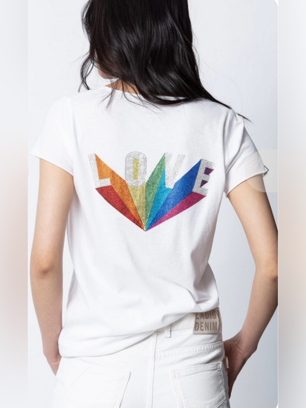Zadig & Voltaire Women’s Love Rainbow Henley Short Sleeve Tee Shirt Size XS